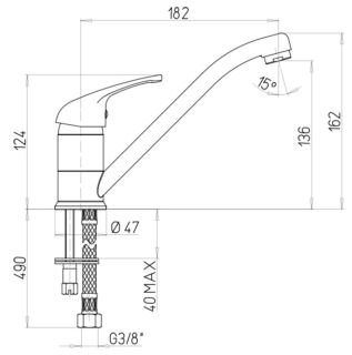 Смеситель для кухни Paini Jolly 6972573Z1KM granite truffle